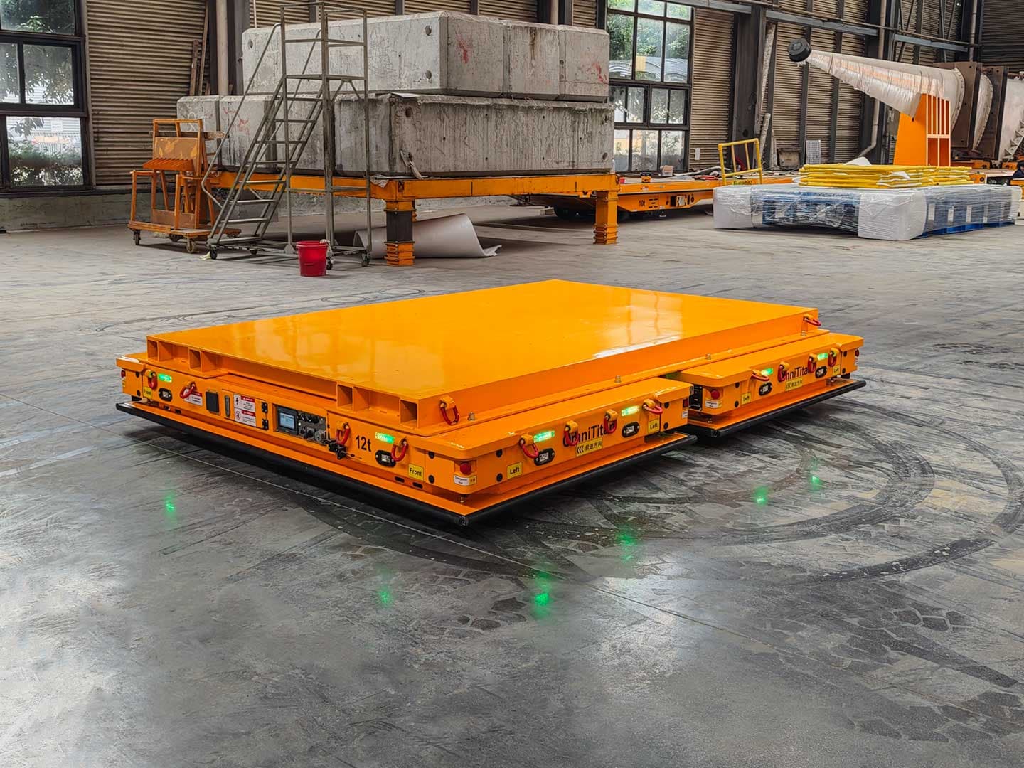 12t双车联动AGV应用于部件转运-3
