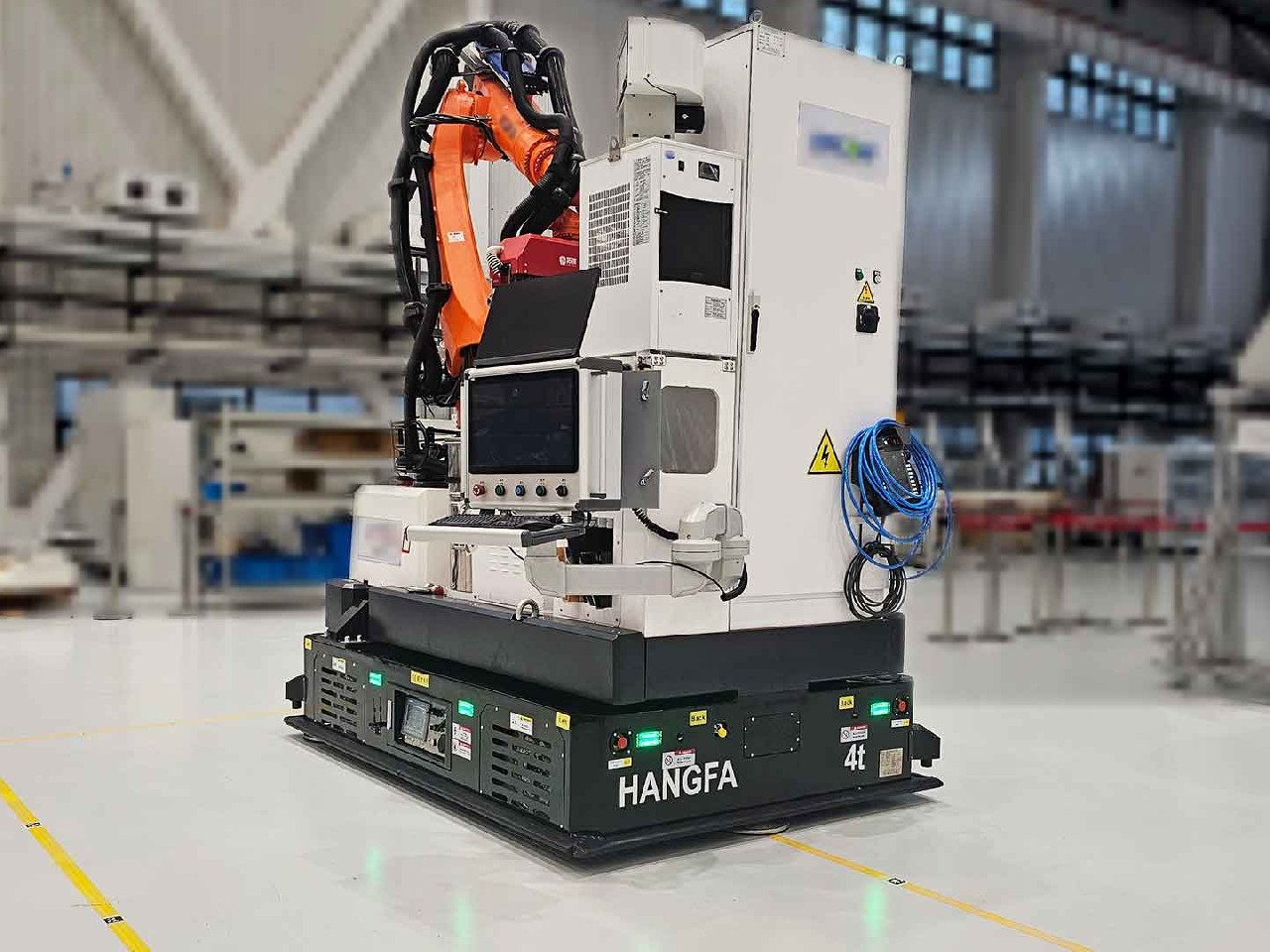 Application of 4t Mecanum Wheel AGV in Drilling with Mechanical Arm